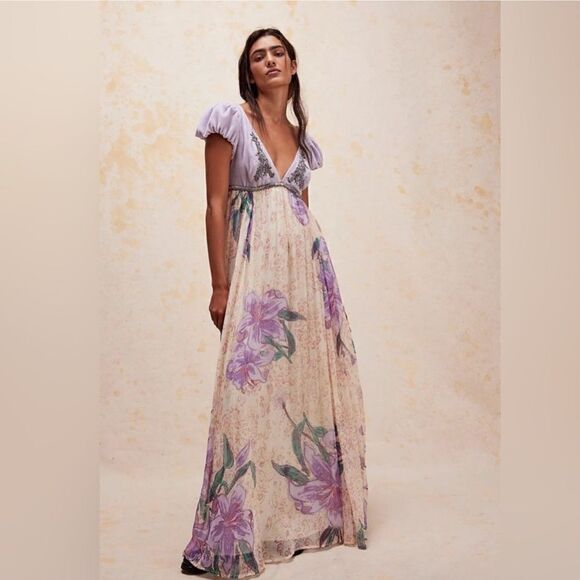 Free People Colette Maxi Dress/ size 10 - Picture 3 of 13
